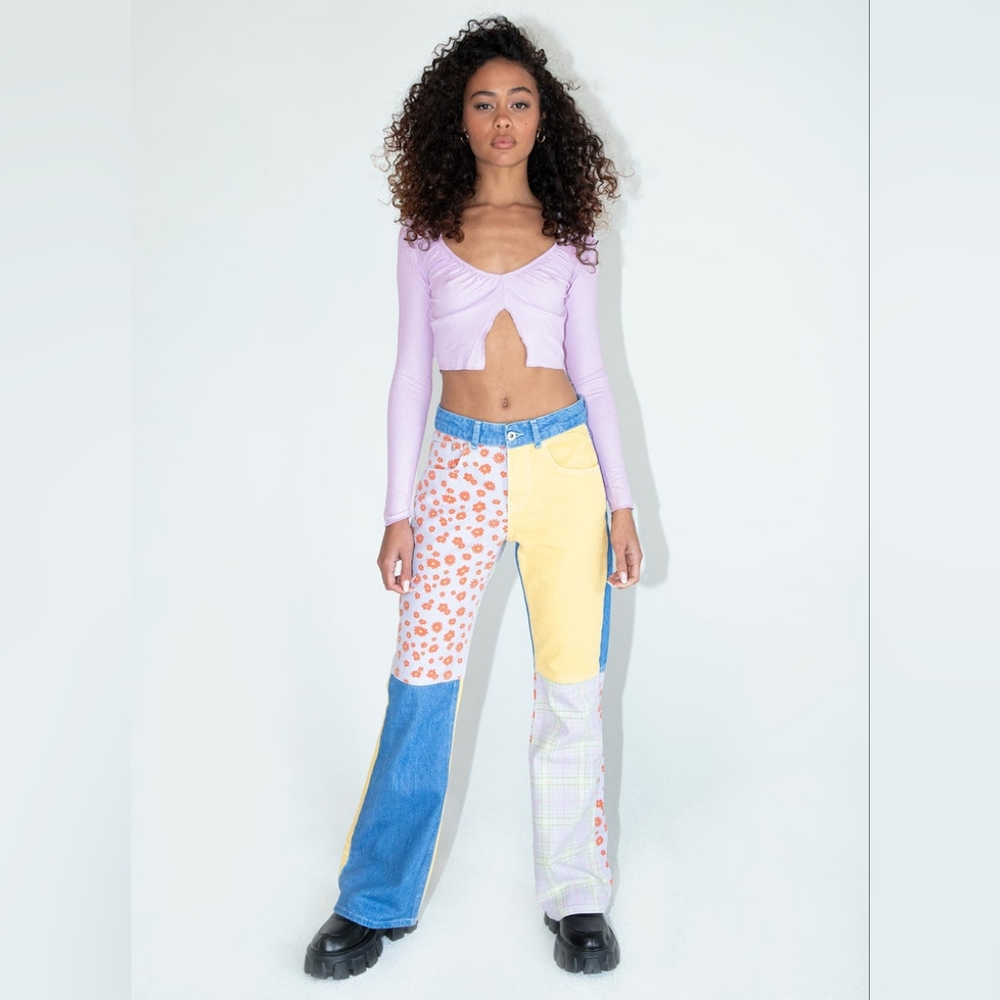 THE RAGGED PRIEST HIGHWAY JEANS MULTI FROM PRINCESS POLLY NWT